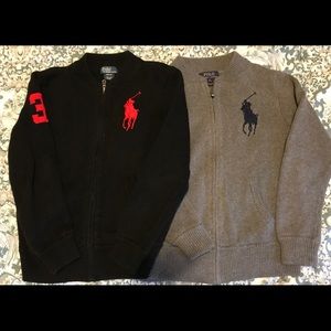 Two Polo sweater jackets. Boys Size 10-12